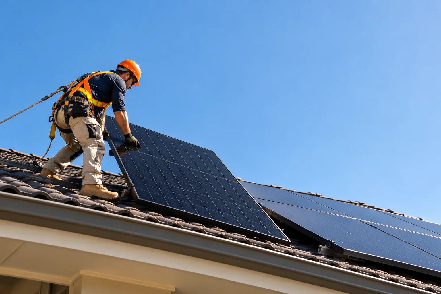 Residential solar panels installed by UVI Electrical